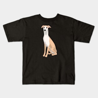 Fawn & White Whippet Dog Kids T-Shirt